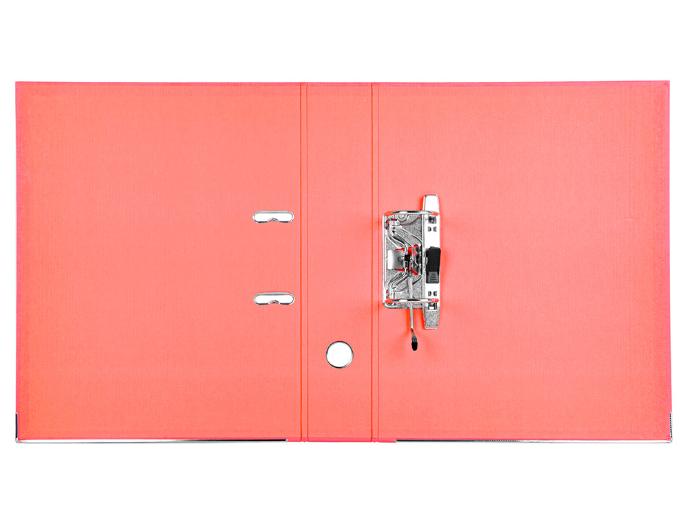 CLASSEUR LEVIER LIDERPAPEL DOCUMENTA FOLIO CARTON REMBORDE DOS 75MM RADO METALLIQUE COLORIS ROUGE