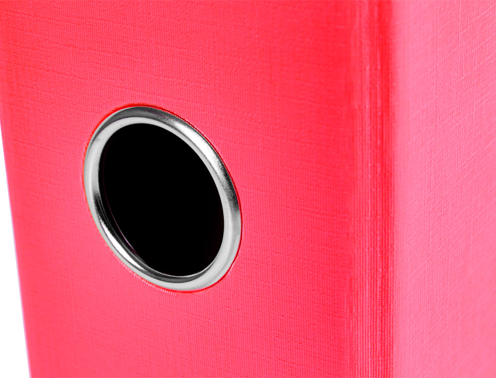 CLASSEUR LEVIER LIDERPAPEL DOCUMENTA FOLIO CARTON REMBORDE DOS 75MM RADO METALLIQUE COLORIS ROUGE