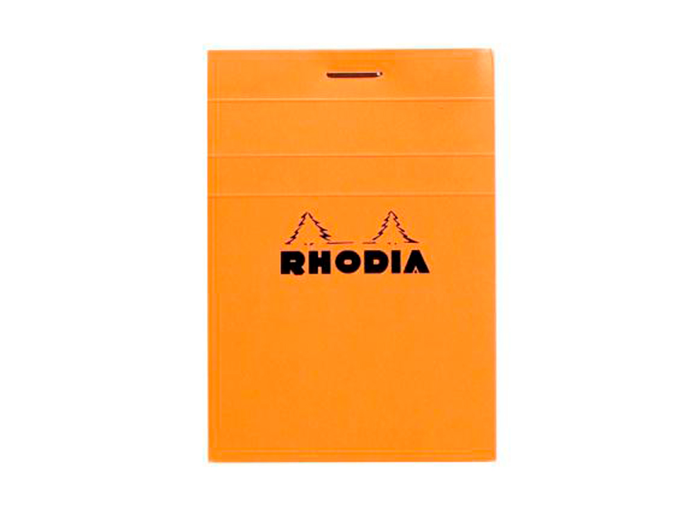 BLOC BUREAU RHODIA A7 PAPIER VLIN SURFIN COUVERTURE ENDUITE ENVELOPPANTE 74X105MM 80F DTACHABLES 80G 5X5MM ORANGE