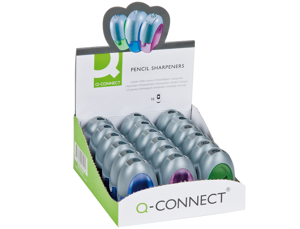 TAILLE-CRAYON Q-CONNECT ÉCONOMIQUE RÉSERVOIR PLASTIQUE TRANSPARENT 1 USAGE
