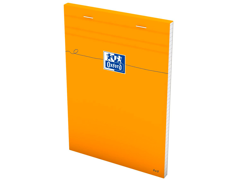 BLOC BUREAU OXFORD A5 PAPIER VLIN SURFIN AGRAF EN TTE COUVERTURE ENVELOPPANTE 148X210MM80F 80G 5X5MM 160 PAG ORANGE