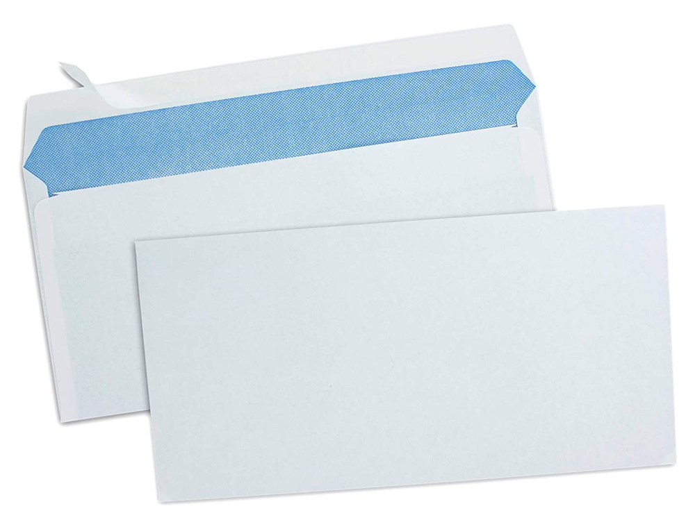 ENVELOPPE ÉCONOMIQUE DL 110X220MM 80G ADHÉSIVE FENÊTRE 45X100MM COLORIS BLANC BOÎTE 500 UNITÉS