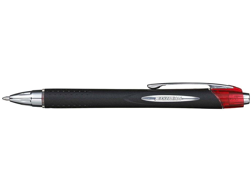 STYLO-BILLE UNIBALL RÉTRACTABLE JETSTREAM RT ÉCRITURE MOYENNE 0.8MM GRIP ANTIGLISSE INTÉGRAL ENCRE ULTRA FLUIDE ROUGE