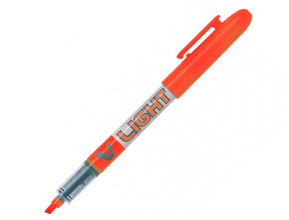 SURLIGNEUR PILOT V LIGHT TRACÉ 1/3MM ENCRE LIQUIDE PIGMENTÉE FLUIDE NIVEAU D'ENCRE VISIBLE COLORIS ORANGE