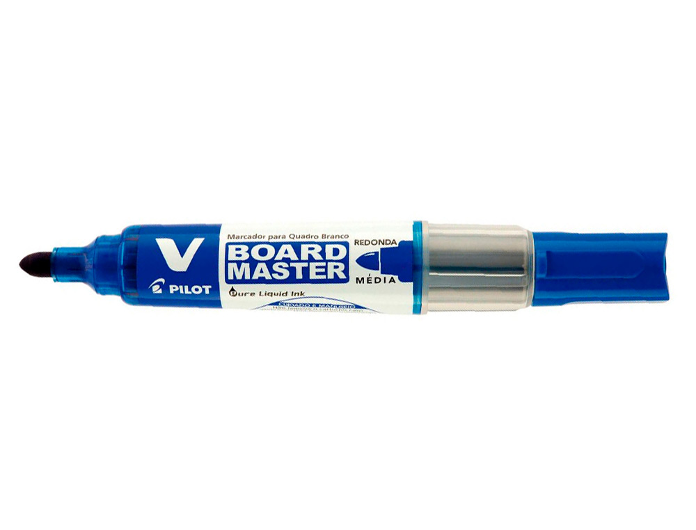 MARQUEUR PILOT V BOARD MASTER RECHARGEABLE POINTE OGIVE TRACÉ 2MM ENCRE LIQUIDE BASE ALCOOL COULEUR VIVE BLEU