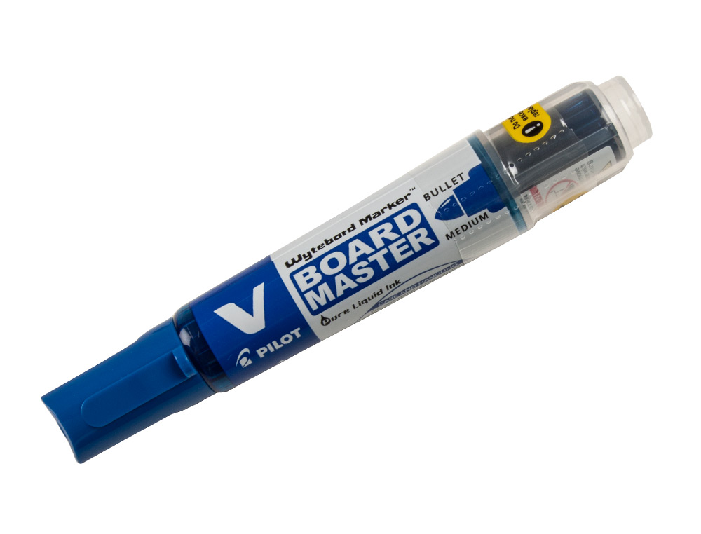 MARQUEUR PILOT V BOARD MASTER RECHARGEABLE POINTE OGIVE TRACÉ 2MM ENCRE LIQUIDE BASE ALCOOL COULEUR VIVE BLEU