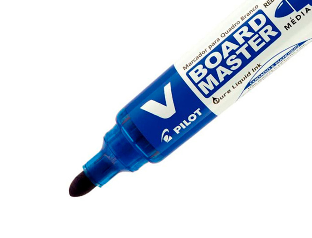 MARQUEUR PILOT V BOARD MASTER RECHARGEABLE POINTE OGIVE TRACÉ 2MM ENCRE LIQUIDE BASE ALCOOL COULEUR VIVE BLEU