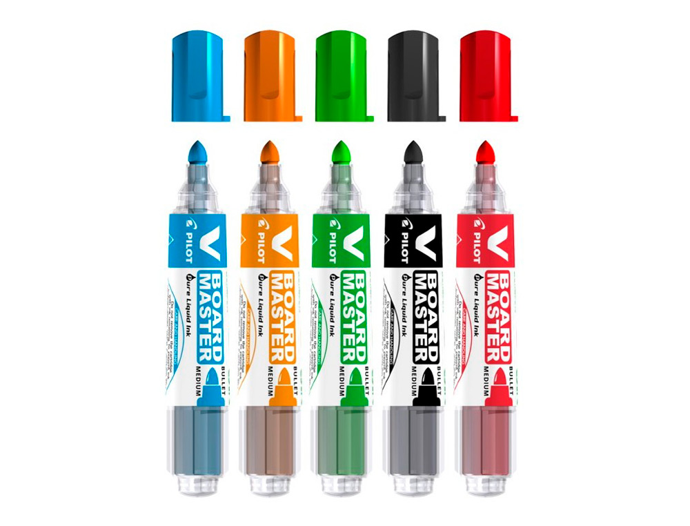 MARQUEUR PILOT V BOARD MASTER RECHARGEABLE POINTE OGIVE TRACÉ 2MM ENCRE LIQUIDE BASE ALCOOL COULEUR VIVE BLEU
