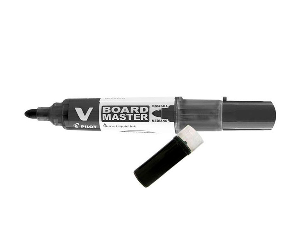 RECHARGE PILOT WBS-VS POUR MARQUEURS V BOARD MASTER TRAC 2MM ENCRE LIQUIDE BASE ALCOOL COULEURS VIVES NOIR