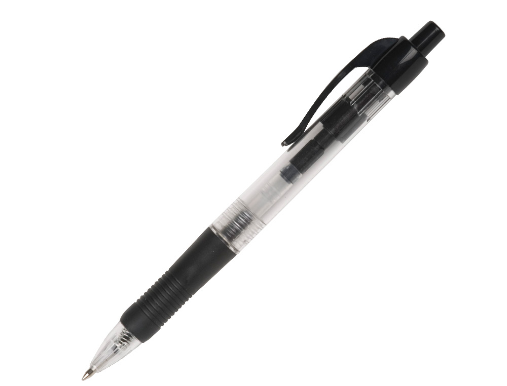 STYLO-BILLE Q-CONNECT RÉTRACTABLE ÉCRITURE MOYENNE 0.7MM ENCRE CLASSIQUE CLIP GRIP PRÉHENSION COULEUR ENCRE NOIRE