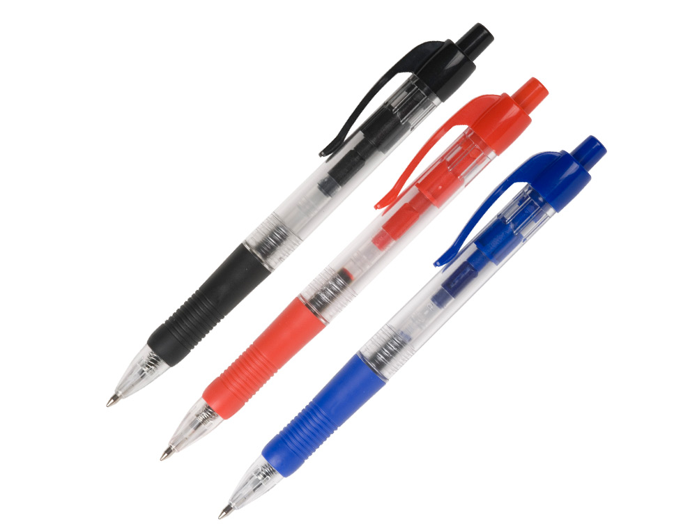 STYLO-BILLE Q-CONNECT RÉTRACTABLE ÉCRITURE MOYENNE 0.7MM ENCRE CLASSIQUE CLIP GRIP PRÉHENSION COULEUR ENCRE NOIRE