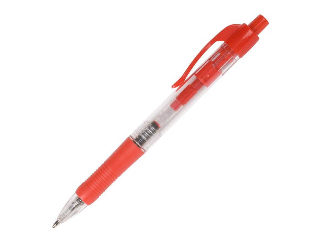 STYLO-BILLE Q-CONNECT RTRACTABLE CRITURE MOYENNE 0.7MM ENCRE CLASSIQUE CLIP GRIP PRHENSION COULEUR ENCRE ROUGE