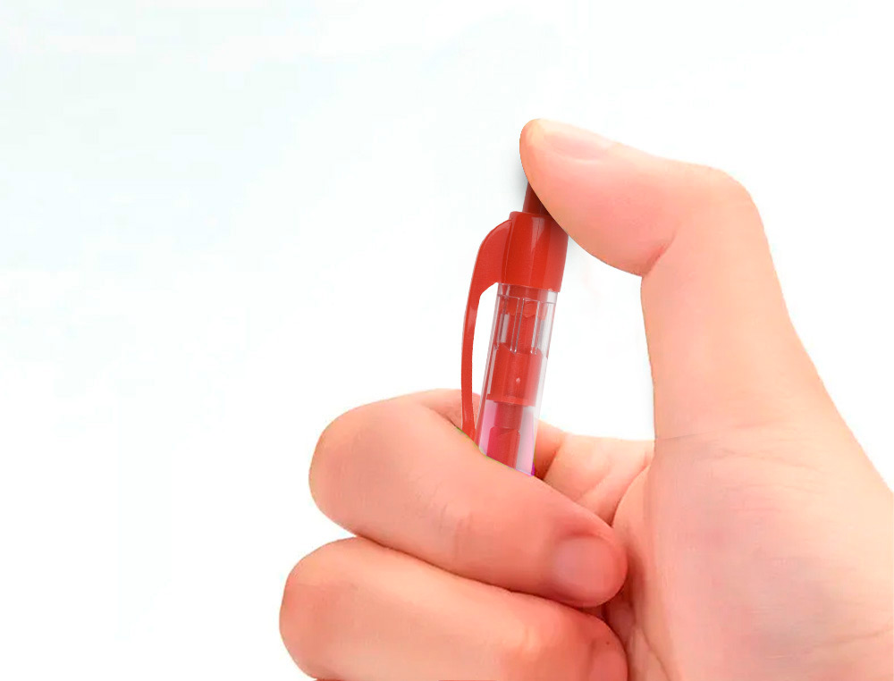 STYLO-BILLE Q-CONNECT RTRACTABLE CRITURE MOYENNE 0.7MM ENCRE CLASSIQUE CLIP GRIP PRHENSION COULEUR ENCRE ROUGE
