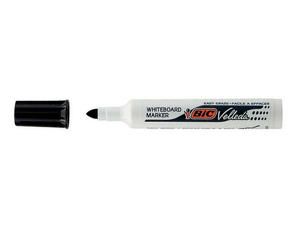 MARQUEUR BIC VELLEDA 1711 EFFAÇABLE POINTE OGIVE TRACÉ 2MM CORPS PLASTIQUE ENCRE CÉTONE NOIR