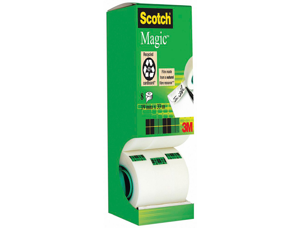 RUBAN ADHSIF SCOTCH MAGIC 81019M MX33M TOUR 8 ROULEAUX DONT1 GRATUIT