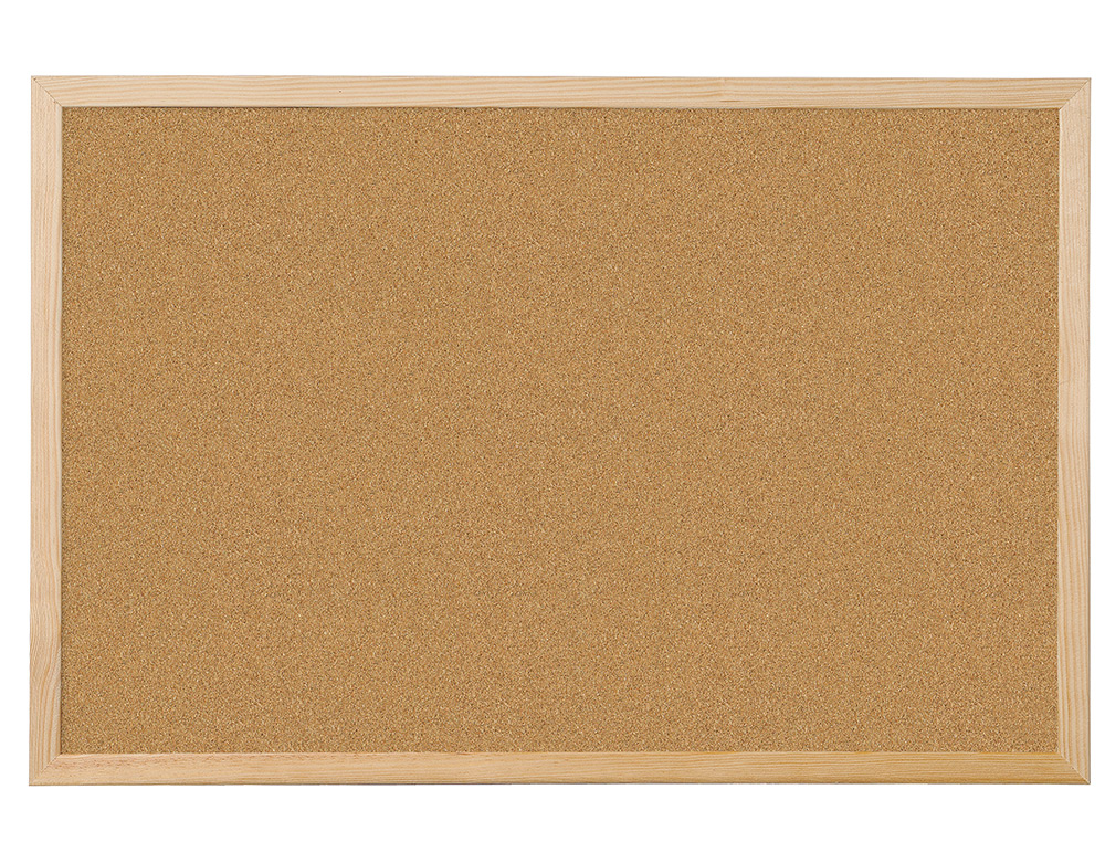 TABLEAU LIGE Q-CONNECT MURAL CADRE BOIS PIN NATUREL 2 FACES INCLUS 5 PINGLES MMO FIXATION MUR PAISSEUR 1MM 90X60CM