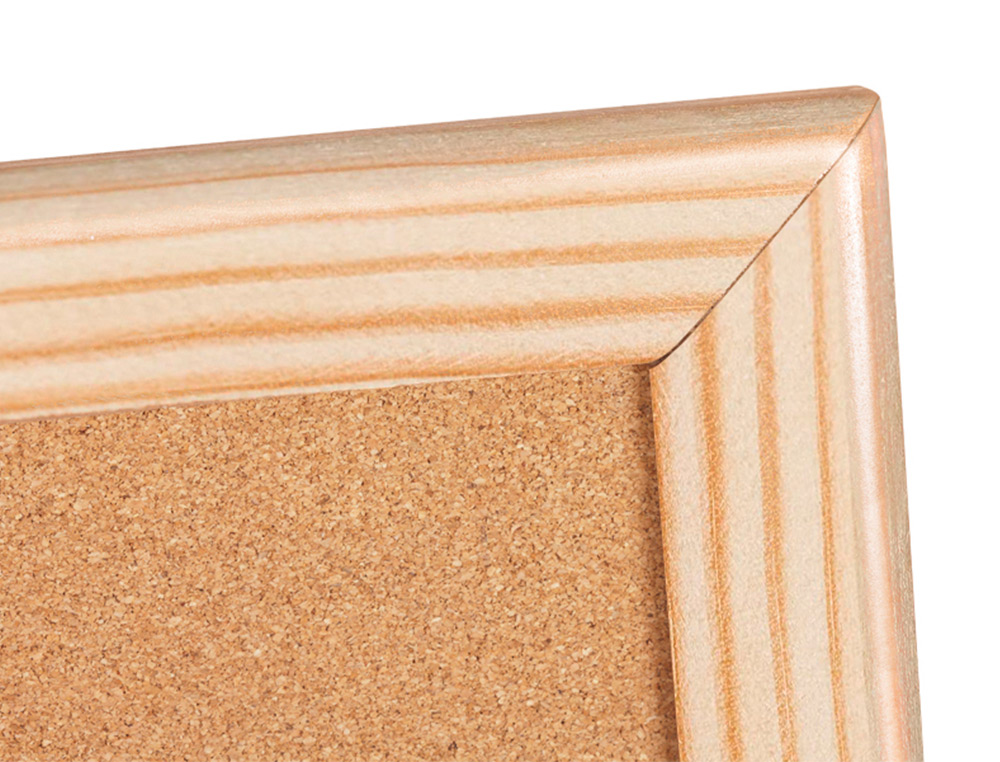 TABLEAU LIGE Q-CONNECT MURAL CADRE BOIS PIN NATUREL 2 FACES INCLUS 5 PINGLES MMO FIXATION MUR PAISSEUR 1MM 90X60CM