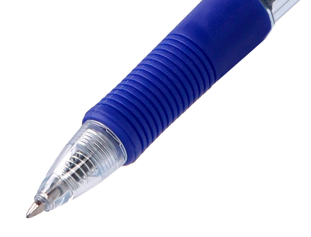 STYLO-BILLE Q-CONNECT SIGMA ÉCRITURE MOYENNE 0.5MM ENCRE GEL RÉTRACTABLE CORPS PLASTIQUE TRANSLUCIDE COLORIS BLEU