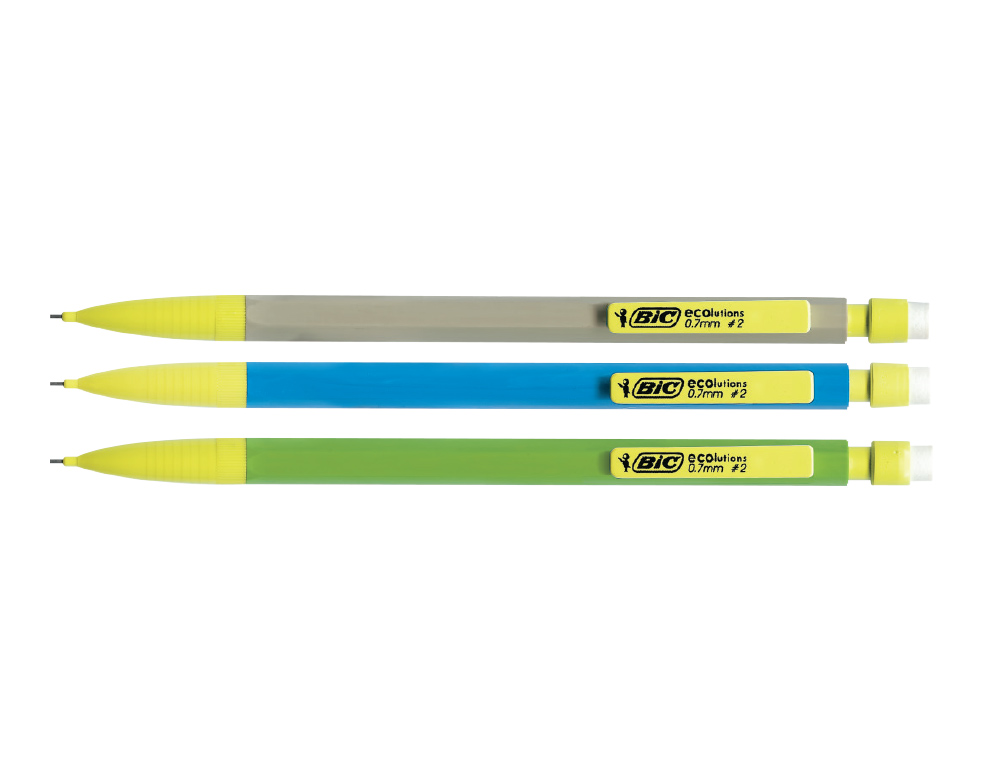 PORTE-MINE BIC MATIC COLUTIONS 0.7MM RECYCL EMBOUT GOMME 4 MINES HB