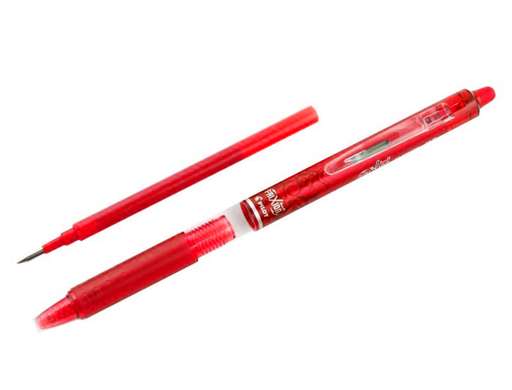 ROLLER PILOT FRIXION CLICKER ÉCRITURE MOYENNE 0.35MM ENCRE EFFAÇABLE GOMME SERTIE GRIP PREHENSION RECHARGEABLE ROUGE