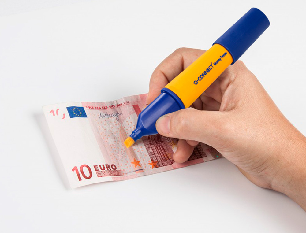 STYLO DTECTEUR Q-CONNECT FAUX BILLETS DE POCHE VRIFICATION INSTANTANE AUTHENTICIT