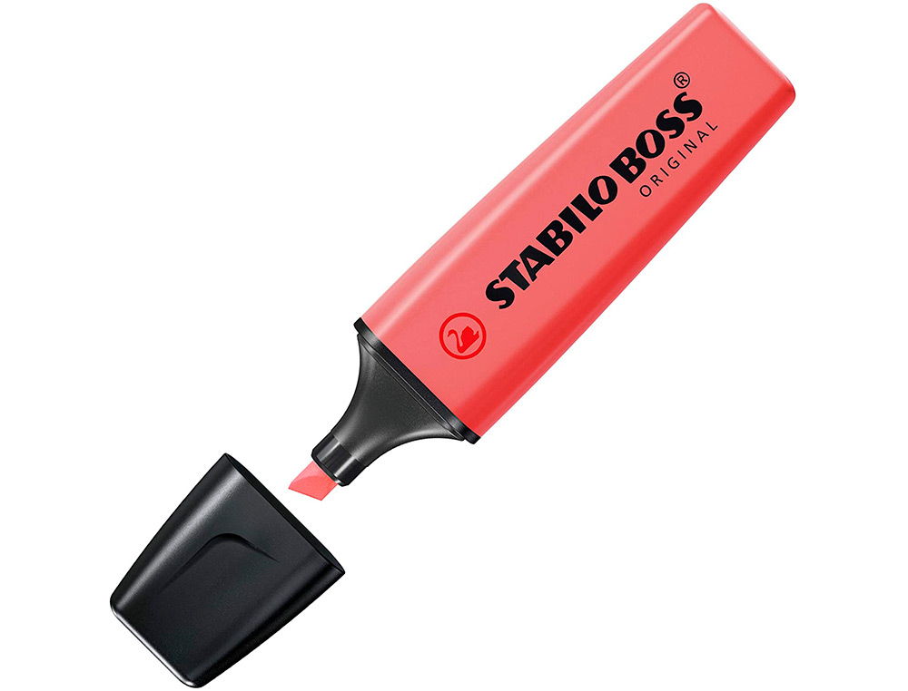 SURLIGNEUR STABILO BOSS TRACÉ 2/5MM POINTE BISEAUTÉE ENCRE UNIVERSELLE BASE EAU RÉSISTANTE LUMIÈRE POCHETTE 4 UNITÉS