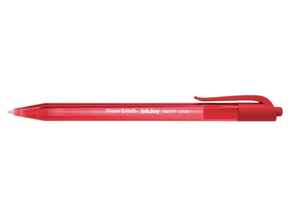 STYLO-BILLE PAPER MATE INKJOY 100 CRITURE MOYENNE 0.7MM ENCRE ULTRA DOUCE RSISTE BAVURES RTRACTABLE COLORIS ROUGE