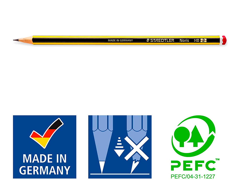 CRAYON GRAPHITE STAEDTLER NORIS 120 HB HEXAGONAL MINE 2MM TRS RSISTANTE