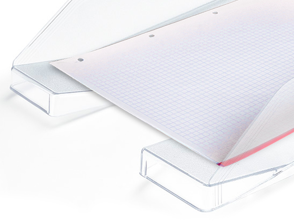 CORBEILLE À COURRIER Q-CONNECTPOLYPROPYLÈNE DOCUMENTS A4+ 240X320MM EMPILABLE 350X255X65MM COLORIS CRISTAL