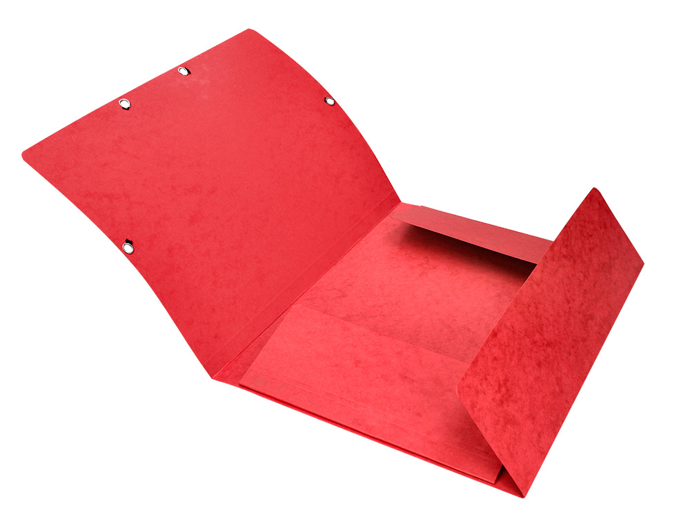 CHEMISE Q-CONNECT CARTE LUSTRÉE 375G POUR DOCUMENTS A4 320X243MM 3 RABATS COLORIS ROUGE