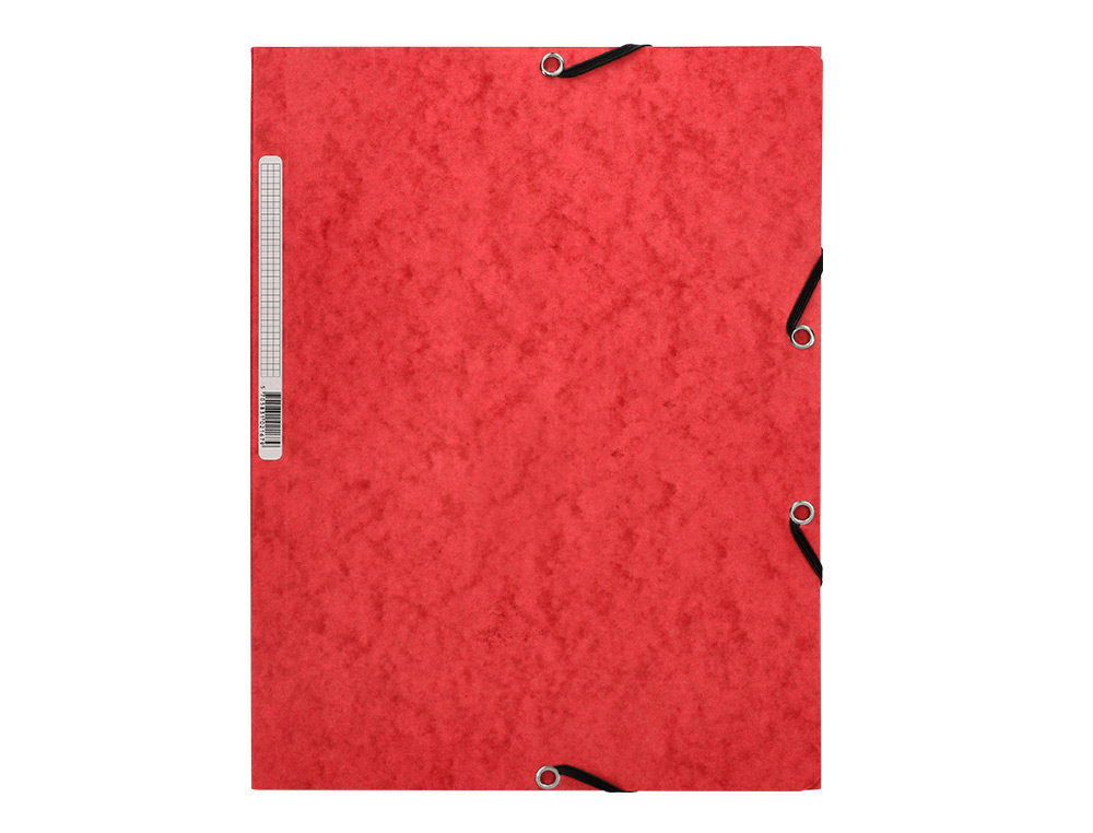 CHEMISE Q-CONNECT CARTE LUSTRÉE 375G POUR DOCUMENTS A4 320X243MM 3 RABATS COLORIS ROUGE