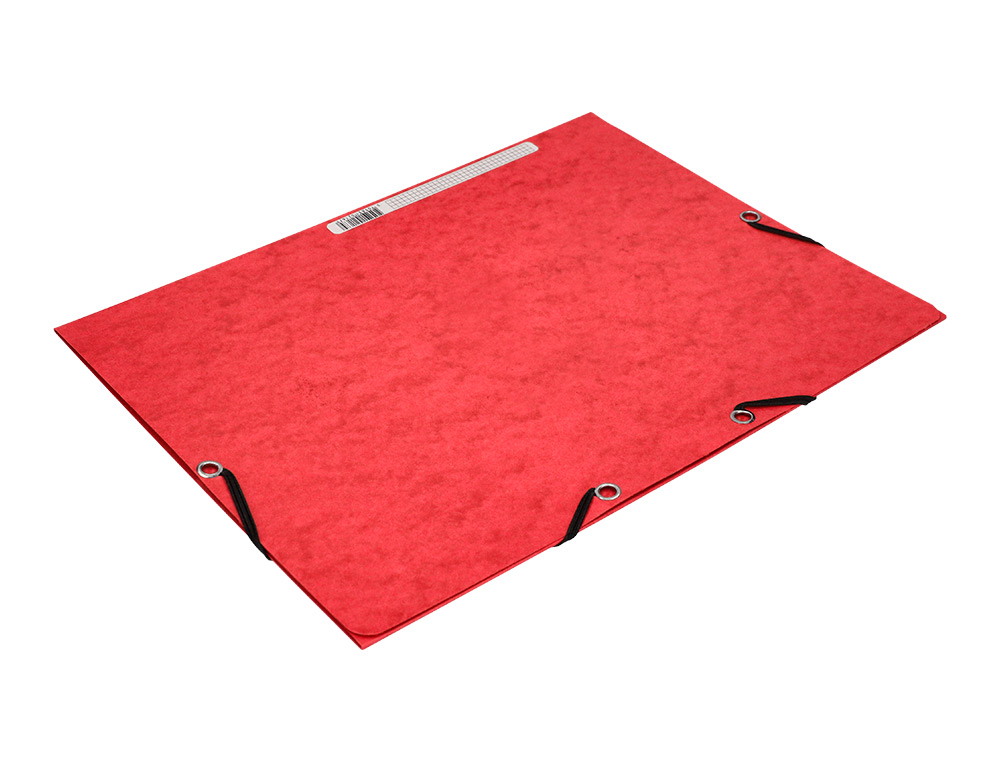 CHEMISE Q-CONNECT CARTE LUSTRÉE 375G POUR DOCUMENTS A4 320X243MM 3 RABATS COLORIS ROUGE