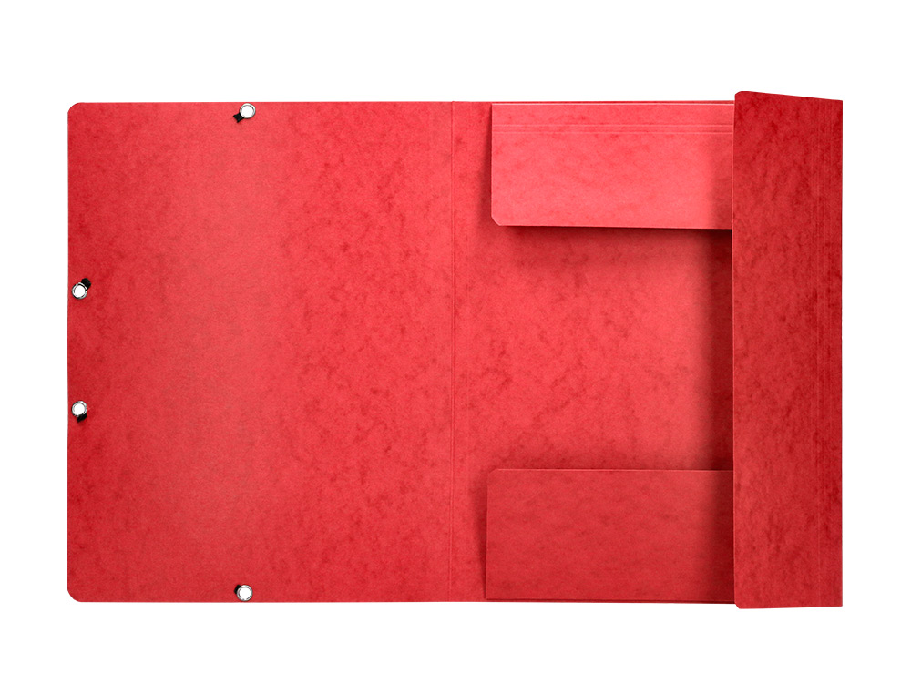 CHEMISE Q-CONNECT CARTE LUSTRÉE 375G POUR DOCUMENTS A4 320X243MM 3 RABATS COLORIS ROUGE