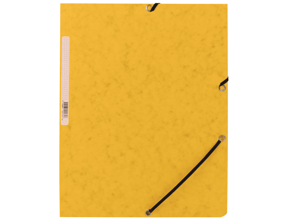 CHEMISE Q-CONNECT CARTE LUSTRÉE 375G POUR DOCUMENTS A4 320X243MM 3 RABATS COLORIS JAUNE