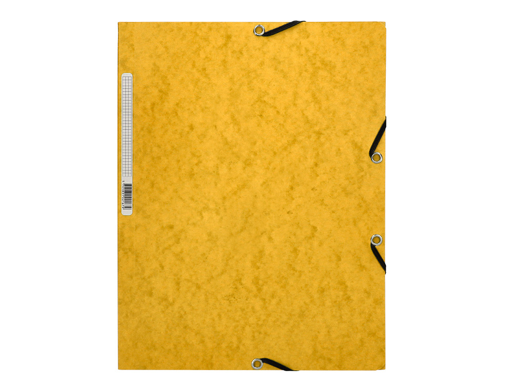 CHEMISE Q-CONNECT CARTE LUSTRÉE 375G POUR DOCUMENTS A4 320X243MM 3 RABATS COLORIS JAUNE