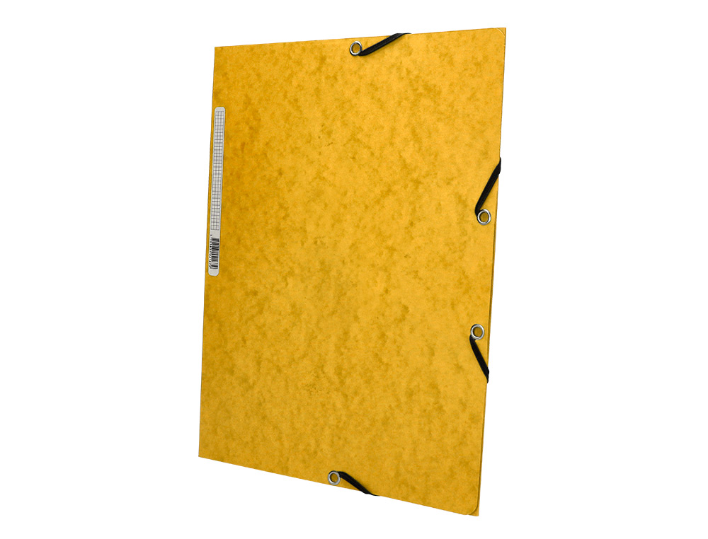 CHEMISE Q-CONNECT CARTE LUSTRÉE 375G POUR DOCUMENTS A4 320X243MM 3 RABATS COLORIS JAUNE