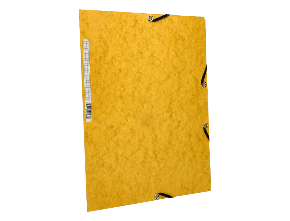 CHEMISE Q-CONNECT CARTE LUSTRÉE 375G POUR DOCUMENTS A4 320X243MM 3 RABATS COLORIS JAUNE