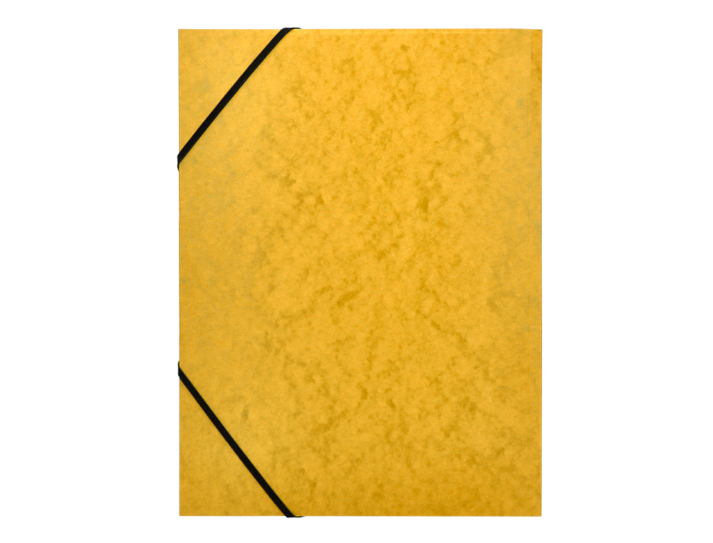 CHEMISE Q-CONNECT CARTE LUSTRÉE 375G POUR DOCUMENTS A4 320X243MM 3 RABATS COLORIS JAUNE