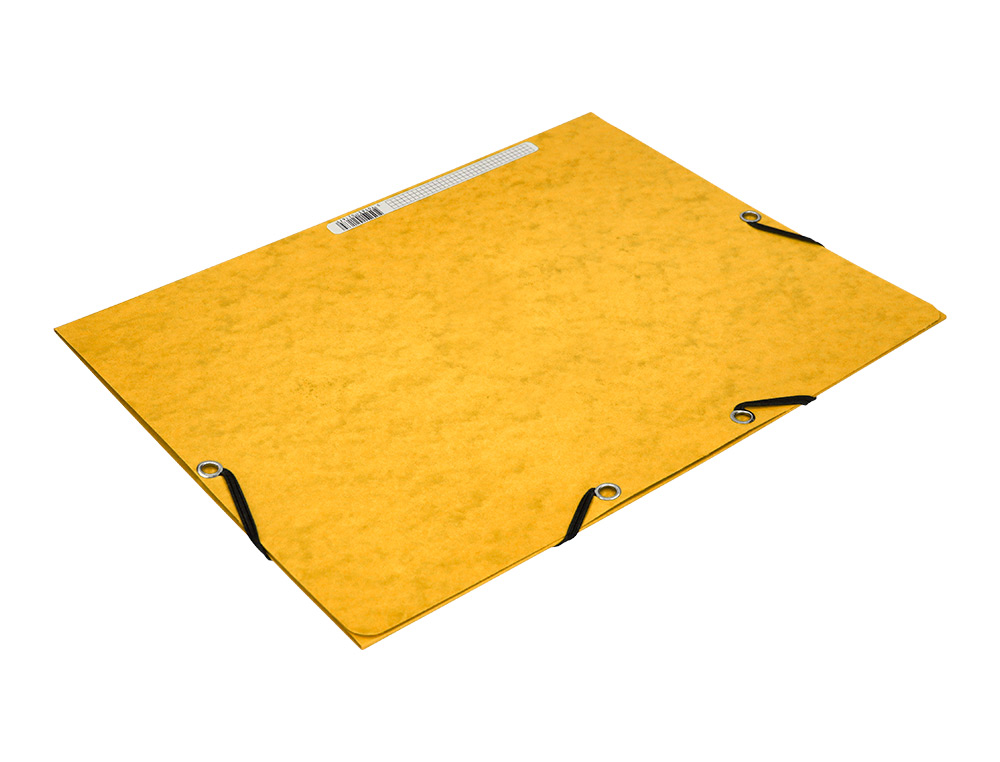CHEMISE Q-CONNECT CARTE LUSTRÉE 375G POUR DOCUMENTS A4 320X243MM 3 RABATS COLORIS JAUNE