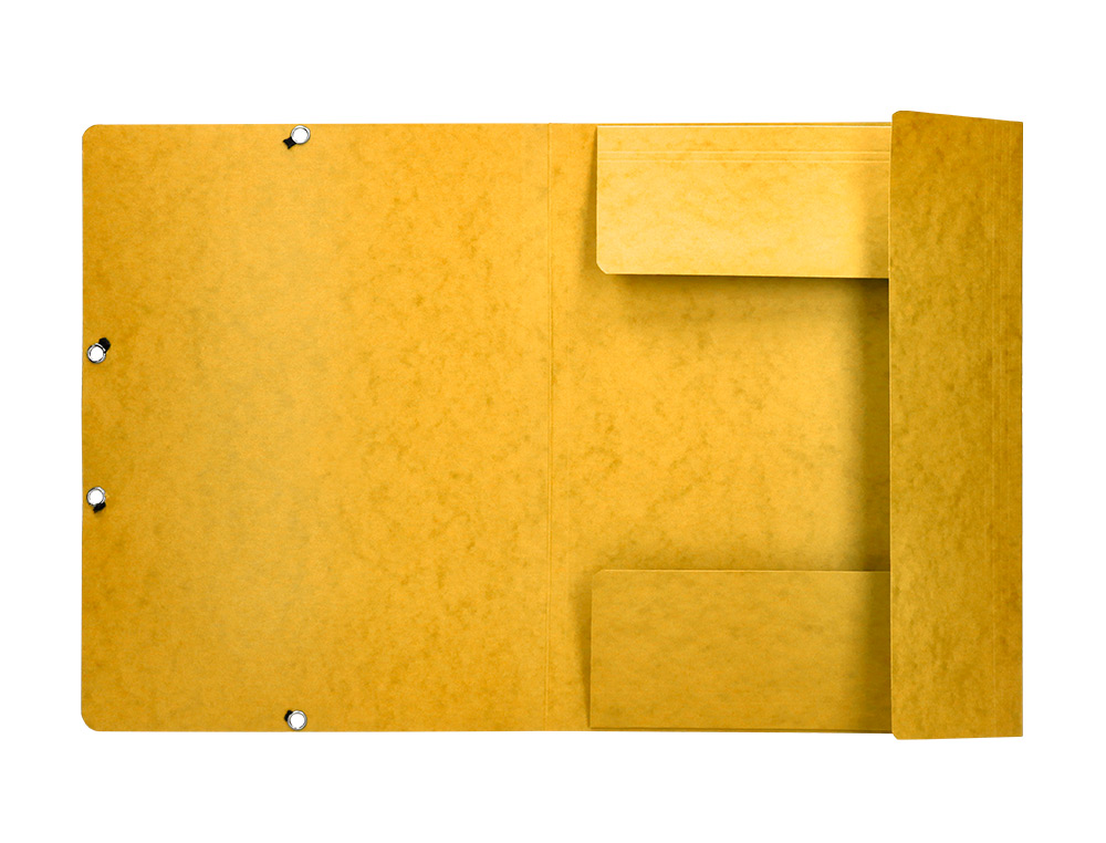 CHEMISE Q-CONNECT CARTE LUSTRÉE 375G POUR DOCUMENTS A4 320X243MM 3 RABATS COLORIS JAUNE
