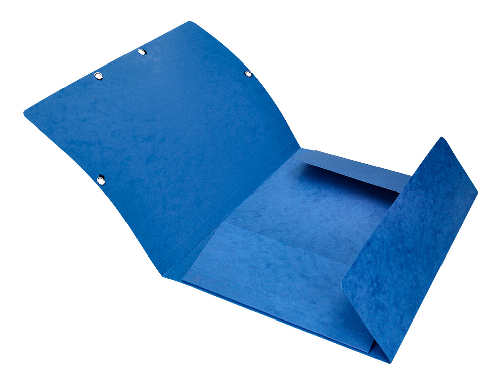 CHEMISE Q-CONNECT CARTE LUSTRÉE 375G POUR DOCUMENTS A4 320X243MM 3 RABATS COLORIS BLEU