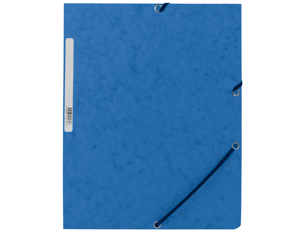 CHEMISE Q-CONNECT CARTE LUSTRÉE 375G POUR DOCUMENTS A4 320X243MM 3 RABATS COLORIS BLEU