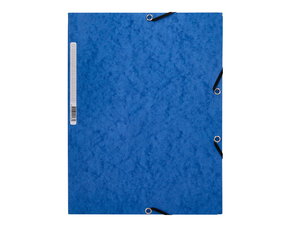 CHEMISE Q-CONNECT CARTE LUSTRÉE 375G POUR DOCUMENTS A4 320X243MM 3 RABATS COLORIS BLEU