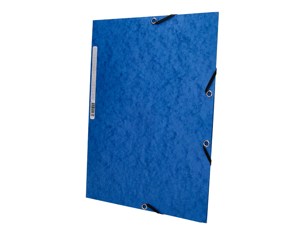 CHEMISE Q-CONNECT CARTE LUSTRÉE 375G POUR DOCUMENTS A4 320X243MM 3 RABATS COLORIS BLEU
