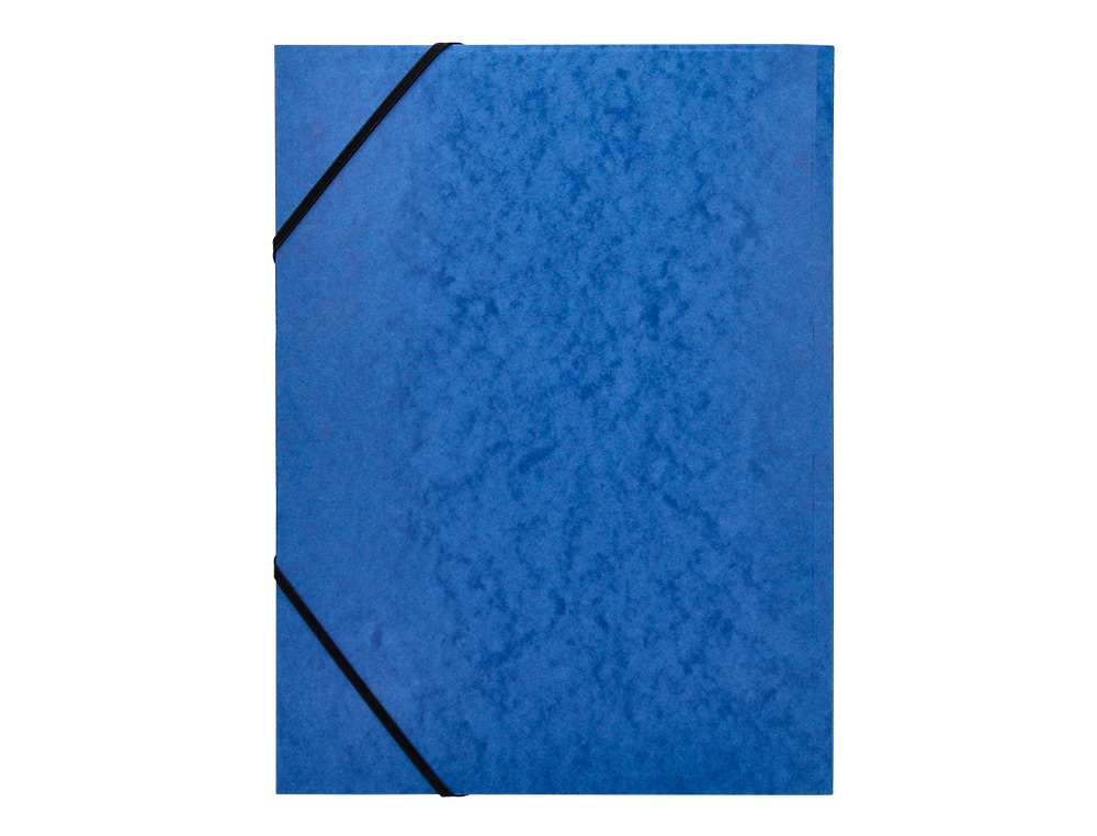 CHEMISE Q-CONNECT CARTE LUSTRÉE 375G POUR DOCUMENTS A4 320X243MM 3 RABATS COLORIS BLEU