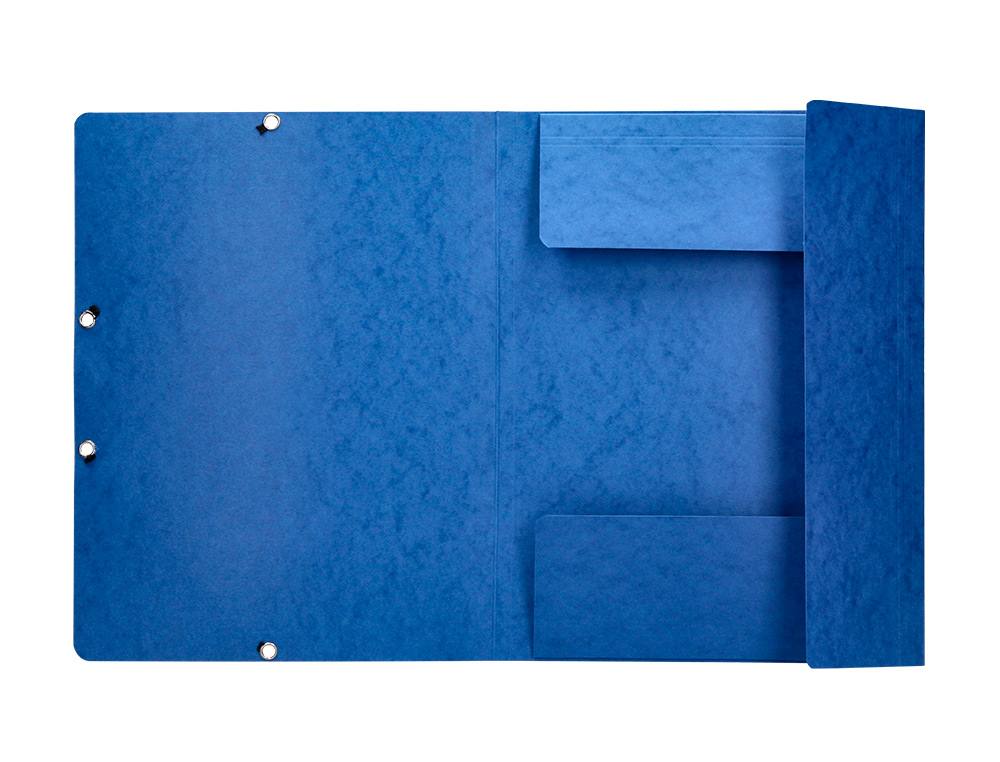 CHEMISE Q-CONNECT CARTE LUSTRÉE 375G POUR DOCUMENTS A4 320X243MM 3 RABATS COLORIS BLEU