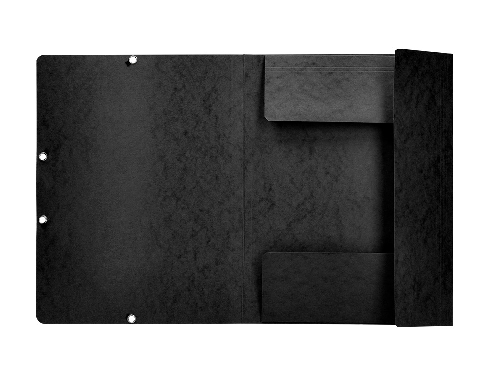 CHEMISE Q-CONNECT CARTE LUSTRÉE 375G POUR DOCUMENTS A4 320X243MM 3 RABATS COLORIS NOIR