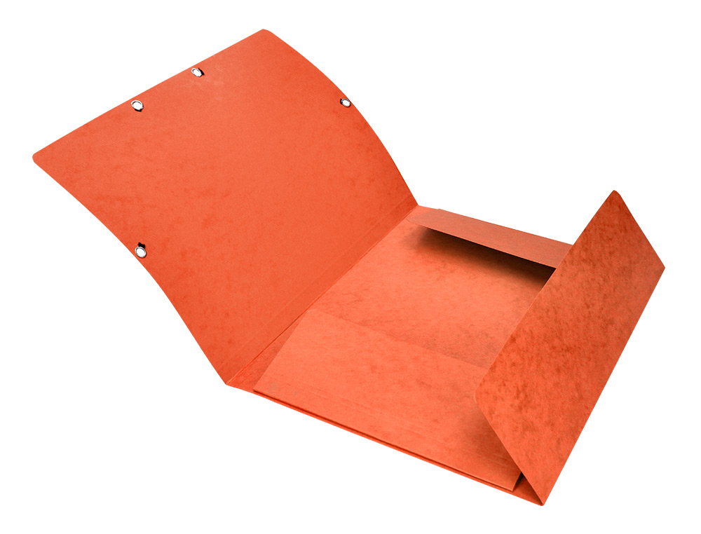 CHEMISE Q-CONNECT CARTE LUSTRE 375G POUR DOCUMENTS A4 320X243MM 3 RABATS COLORIS ORANGE