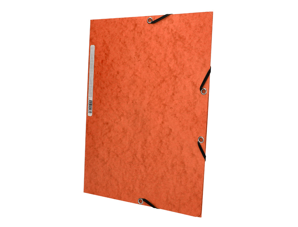 CHEMISE Q-CONNECT CARTE LUSTRE 375G POUR DOCUMENTS A4 320X243MM 3 RABATS COLORIS ORANGE