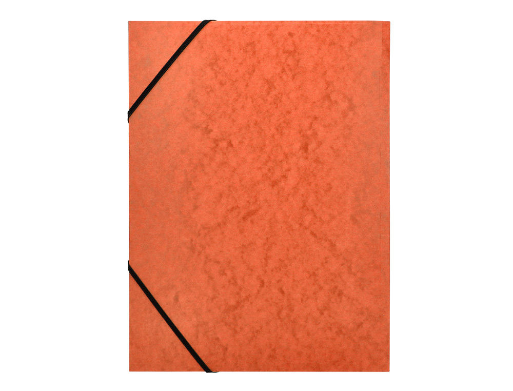 CHEMISE Q-CONNECT CARTE LUSTRE 375G POUR DOCUMENTS A4 320X243MM 3 RABATS COLORIS ORANGE